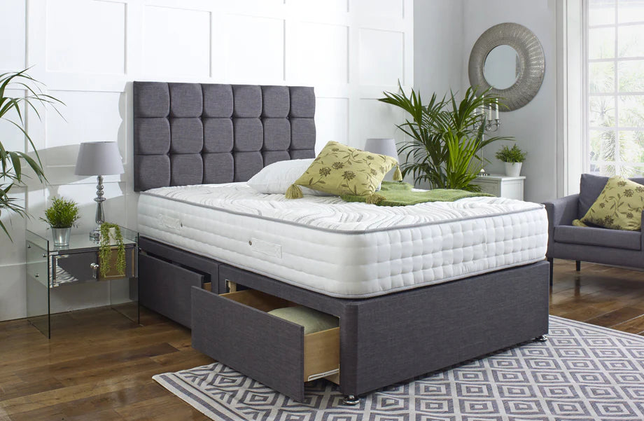 High Quality Luxe Wood Divan Bed with semi firm mattress