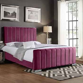 High Quality Luxe Wood Panel Line Bed with semi firm mattress