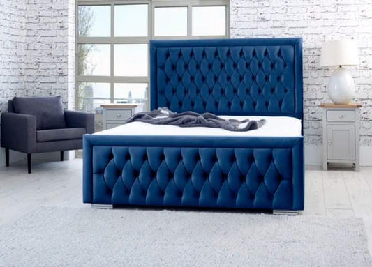 High Quality Luxe Wood Hilton Bed with semi firm mattress