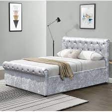 High Quality Luxe Wood Sleigh Bed with semi firm mattress