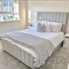 High Quality Luxe Wood Panel Line Bed with semi firm mattress