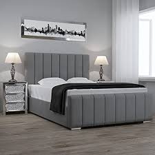 High Quality Luxe Wood Panel Line Bed with semi firm mattress