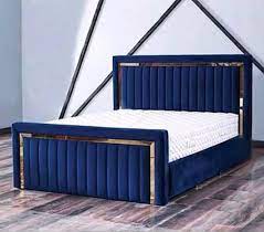 High Quality Luxe Wood Golden wave Bed with semi firm mattress